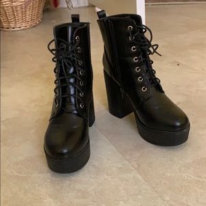 Allegra K platform chunky boots